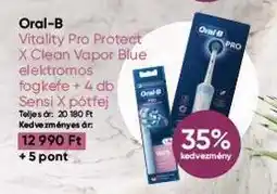 EcoFamily Oral-B Vitality Pro Protect X Clean Vapor Blue elektromos fogkefe + 4 db Sensi X pótfej ajánlat