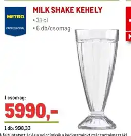 Metro Milk shake kehely ajánlat