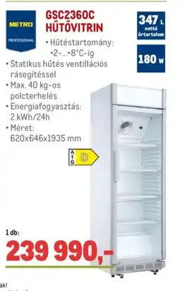 Metro Gsc2360c hűtővitrin ajánlat