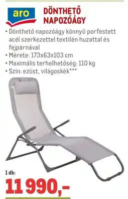 Metro Aro dönthető napozóágy ajánlat