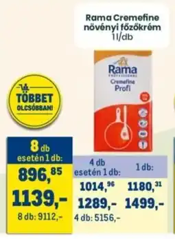 Metro Rama Cremefine növényi főzőkrém ajánlat