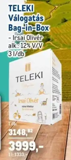 Metro Teleki válogatás bag-in-box ajánlat