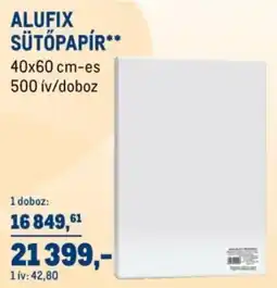 Metro Alufix sütőpapír ajánlat