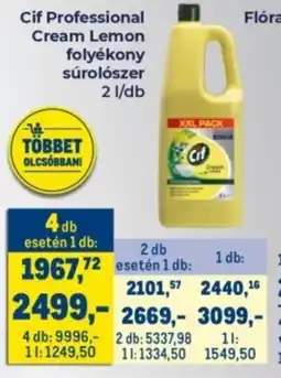 Metro Cif professional cream lemon folyékony súrolószer ajánlat