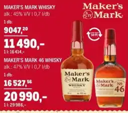 Metro Maker's mark whisky stb. ajánlat