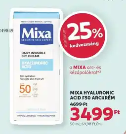Rossmann Mixa hyaluronic acid f50 arckrém ajánlat