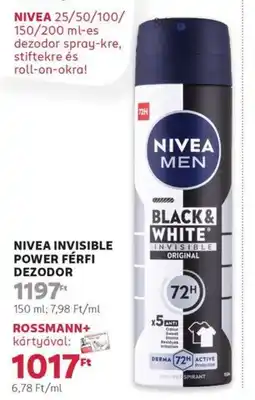 Rossmann Nivea invisible power férfi dezodor ajánlat