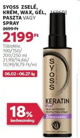 Rossmann Syoss zselé, krém, wax, gél, paszta vagy spray ajánlat