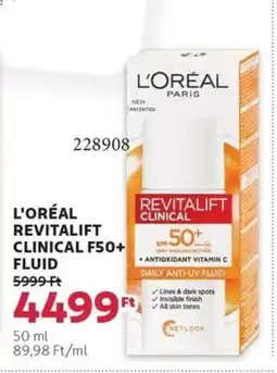 Rossmann L'Oréal revitalift clinical f50+ fluid ajánlat
