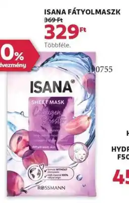 Rossmann Isana fátyolmaszk ajánlat