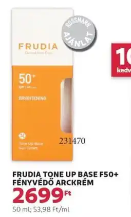 Rossmann Frudia tone up base f50+ fényvédő arckrém ajánlat