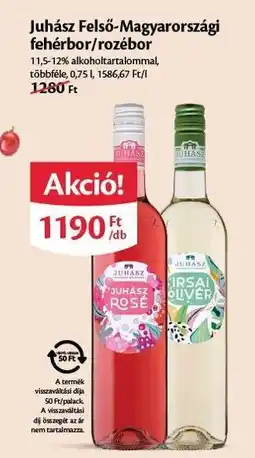 EcoFamily Juhász Felső-Magyarországi fehérbor/rozébor ajánlat