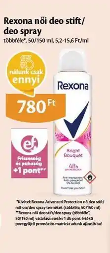 EcoFamily Rexona női deo stift/deo spray ajánlat