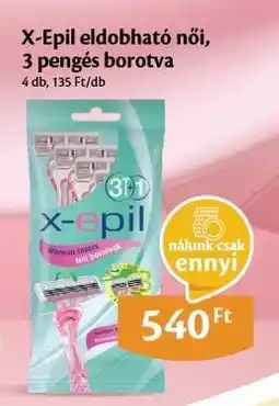 EcoFamily X-Epil eldobható női, 3 pengés borotva ajánlat