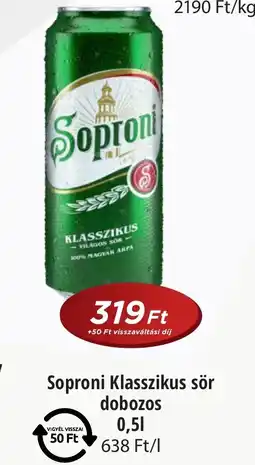 Real Soproni Klasszikus sör dobozos ajánlat