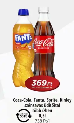 Real Coca-Cola, Fanta, Sprite, Kinley szénsavas üdítőital ajánlat