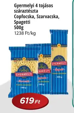 Real Gyermelyi 4 tojásos száraztészta Copfocska, Szarvacska, ajánlat