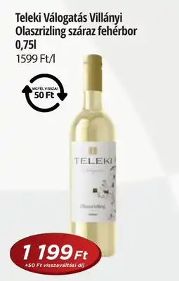 Real Teleki Válogatás Villányi Olaszrizling száraz ajánlat