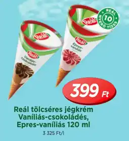 Real Reál tölcséres jégkrém Vaníliás-csokoládés, Epres-vaníliás ajánlat