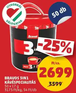 Coop Bravos 3in1 kávéspecialitás ajánlat