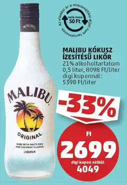 Malibu Kókusz ízesítésű likőr