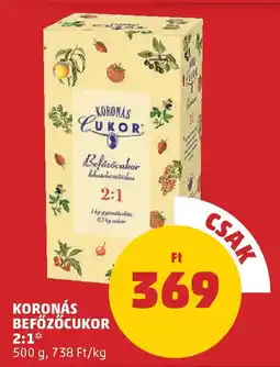 Coop Koronás befőzőcukor 2:1 ajánlat