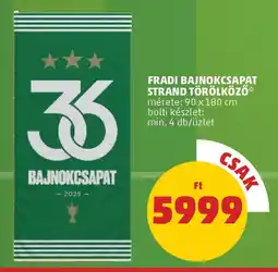Fradi bajnokcsapat strand törölköző