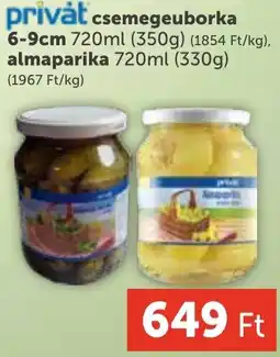 PRIVÁT Privát csemegeuborka / almapaprika ajánlat