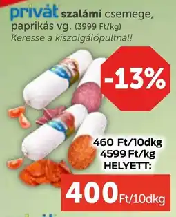 PRIVÁT Privat szalámi ajánlat