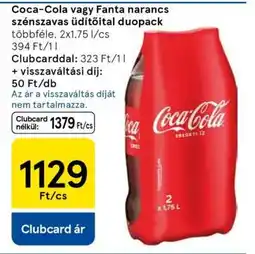 Tesco Coca-Cola vagy Fanta narancs szénsavas üdítőital duopack ajánlat