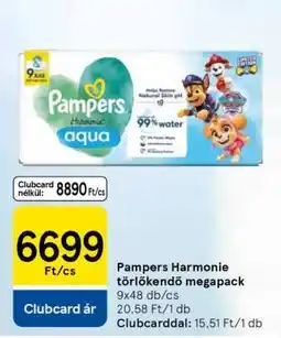 Tesco Pampers Harmonie törlőkendő megapack ajánlat