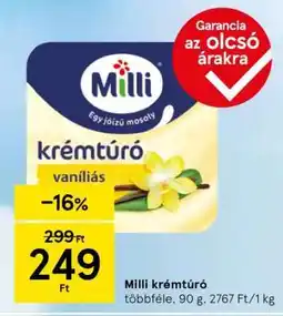 Tesco MILLI﻿﻿ Krémtúró ajánlat
