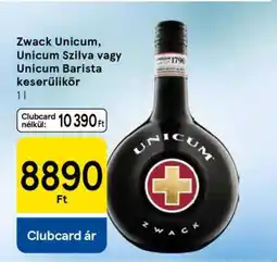 Tesco Zwack Unicum, Unicum Szilva vagy Unicum Barista keserűlikőr ajánlat