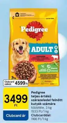 Tesco Pedigree teljes értékű szárazeledel felnőtt kutyák számára ajánlat