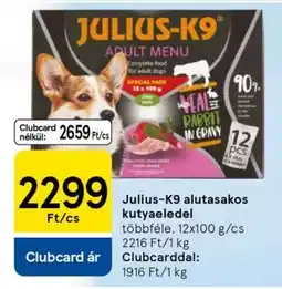 Tesco Julius-K9 alutasakos kutyaeledel ajánlat
