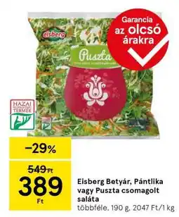 Tesco Eisberg Betyár, Pántlika vagy Puszta csomagolt saláta ajánlat