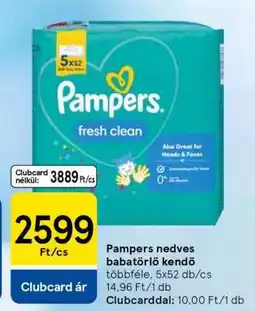 Tesco Pampers nedves babatörlő kendő ajánlat