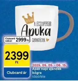Tesco Apák napi ajándék bögre ajánlat