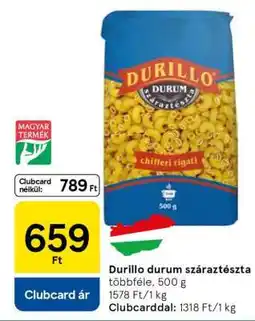Tesco Durillo durum száraztészta ajánlat