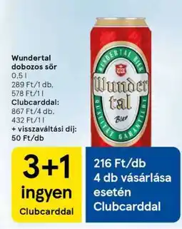 Tesco Wundertal dobozos sör ajánlat