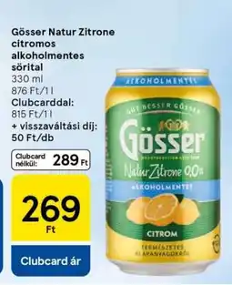 Tesco Gösser Natur Zitrone citromos alkoholmentes sörital ajánlat