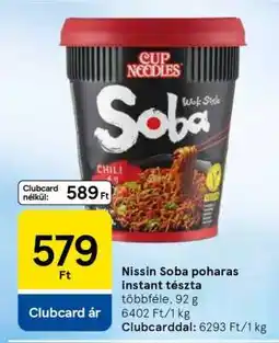 Tesco Nissin Soba poharas instant tészta ajánlat