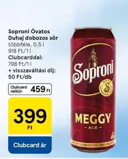 Tesco Soproni Óvatos Duhaj dobozos sör ajánlat