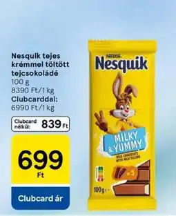 Tesco Nesquik tejes krémmel töltött tejcsokoládé ajánlat