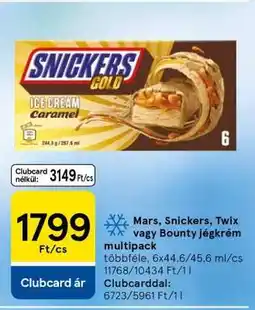 Tesco Mars, Snickers, Twix vagy Bounty jégkrém multipack ajánlat