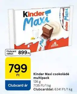 Tesco Kinder Maxi csokoládé multipack ajánlat
