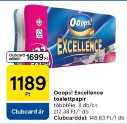 Tesco Ooops! Excellence Toalettpapír ajánlat