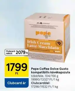 Tesco Pepe Coffee Dolce Gusto kompatibilis kávékapszula ajánlat