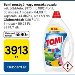 Tesco Tomi mosógél vagy mosókapszula ajánlat