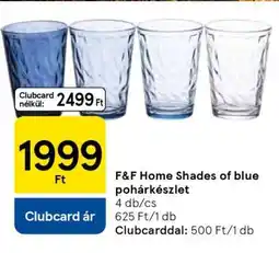 Tesco F&F Home Shades of blue pohárkészlet ajánlat